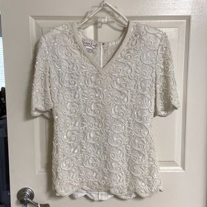 Vintage 90’s Beaded Laurence Kazar New York blouse